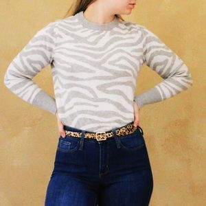 Zebra Print Sweater.